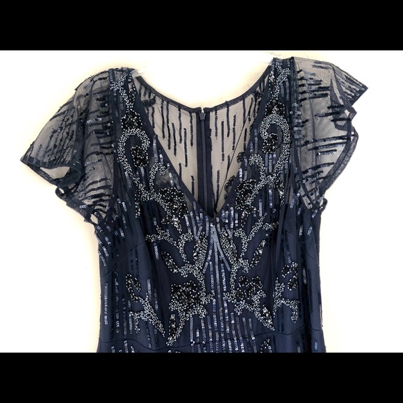Aiden Mattox navy beaded dress - Picture 2 of 4